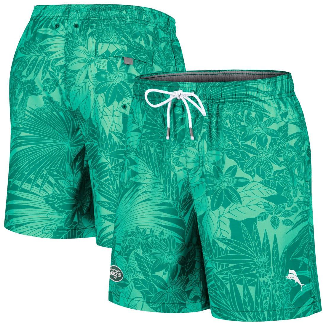 New York Jets Santiago Palms Board Shorts - Green Shorts