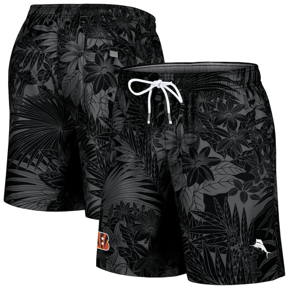 Cincinnati Bengals Santiago Palms Board Shorts - Black Shorts