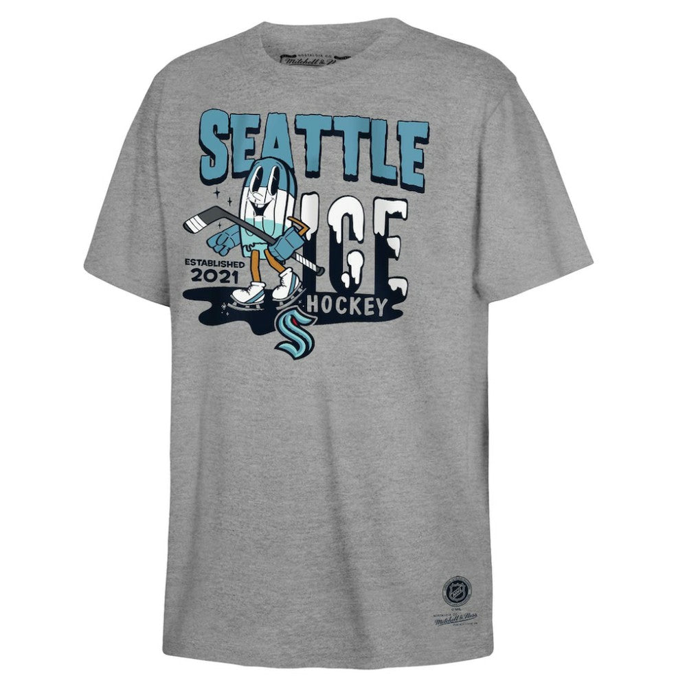 Seattle Kraken Mitchell & Ness Youth Ice Hockey T-Shirt - Gray | US 201166575