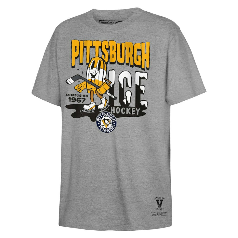Pittsburgh Penguins Mitchell & Ness Youth Ice Hockey T-Shirt - Gray | US 201166592