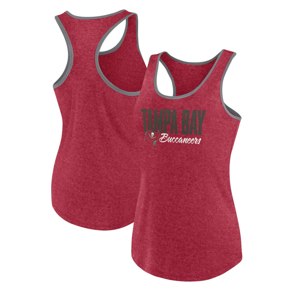 Tampa Bay Buccaneers Women's Plus Size Fuel Tank Top - Heather Red Tops