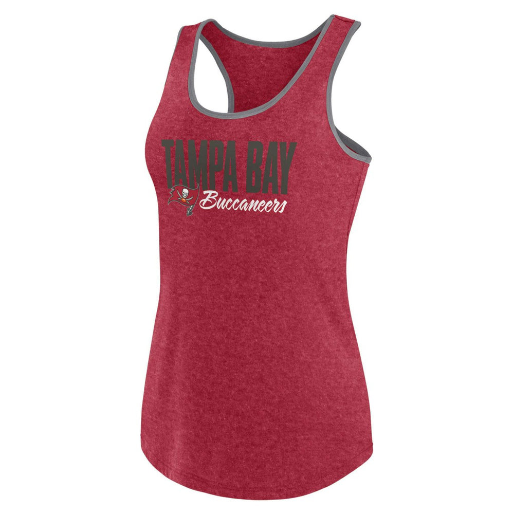 Tampa Bay Buccaneers Women's Plus Size Fuel Tank Top - Heather Red Tops