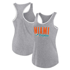 Miami Dolphins Women's Plus Size Fuel Tank Top - Heather Gray Tops