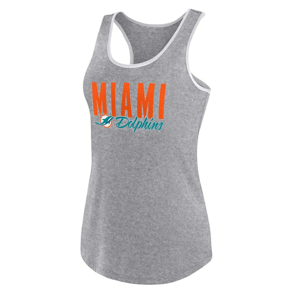 Miami Dolphins Women's Plus Size Fuel Tank Top - Heather Gray Tops
