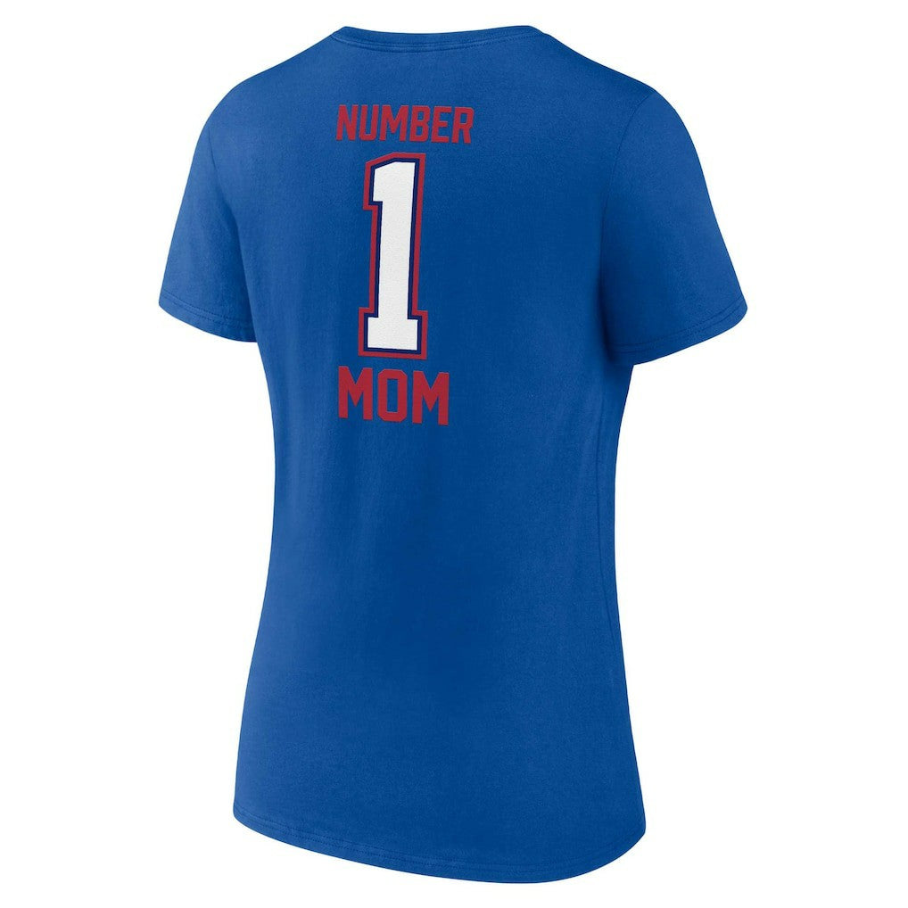 Buffalo Bills Women's Plus Size Mother's Day #1 Mom V-Neck T-Shirt - Royal T-shirts
