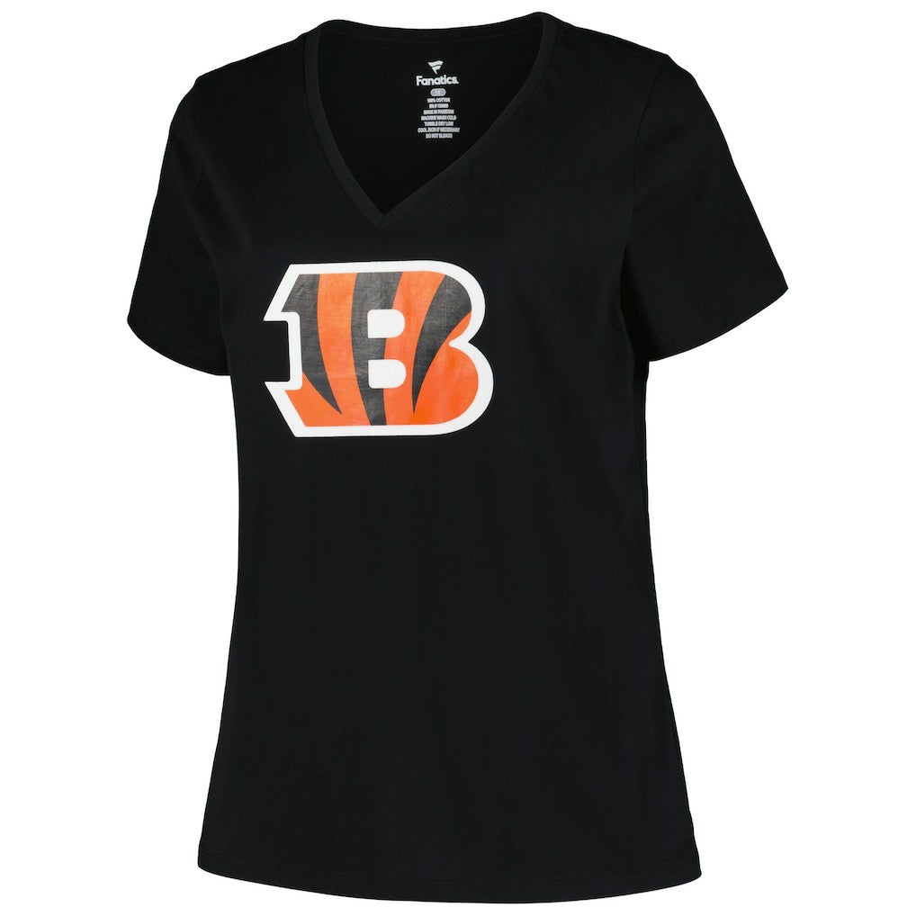 Cincinnati Bengals Women's Plus Size Mother's Day #1 Mom V-Neck T-Shirt - Black T-shirts