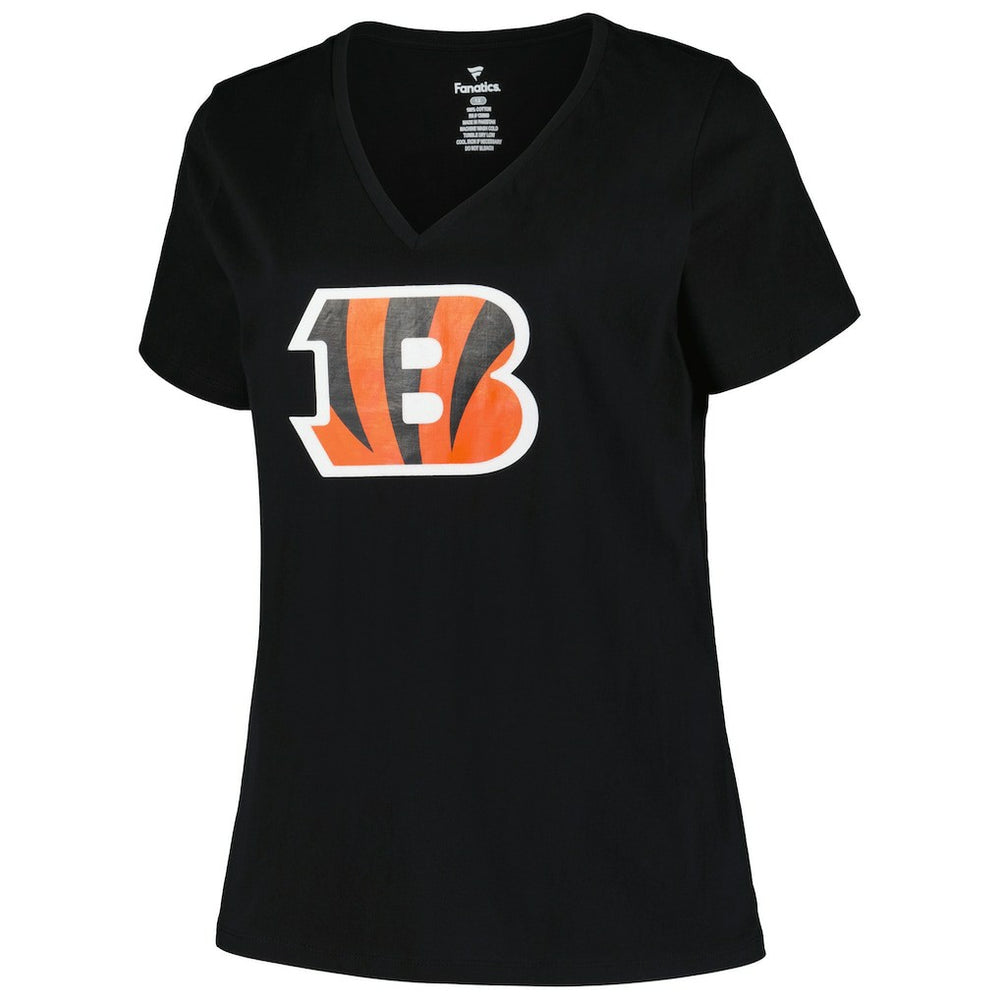 Cincinnati Bengals Women's Plus Size Mother's Day #1 Mom V-Neck T-Shirt - Black T-shirts