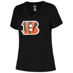 Cincinnati Bengals Women's Plus Size Mother's Day #1 Mom V-Neck T-Shirt - Black T-shirts