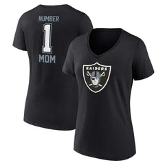 Las Vegas Raiders Women's Plus Size Mother's Day #1 Mom V-Neck T-Shirt - Black T-shirts