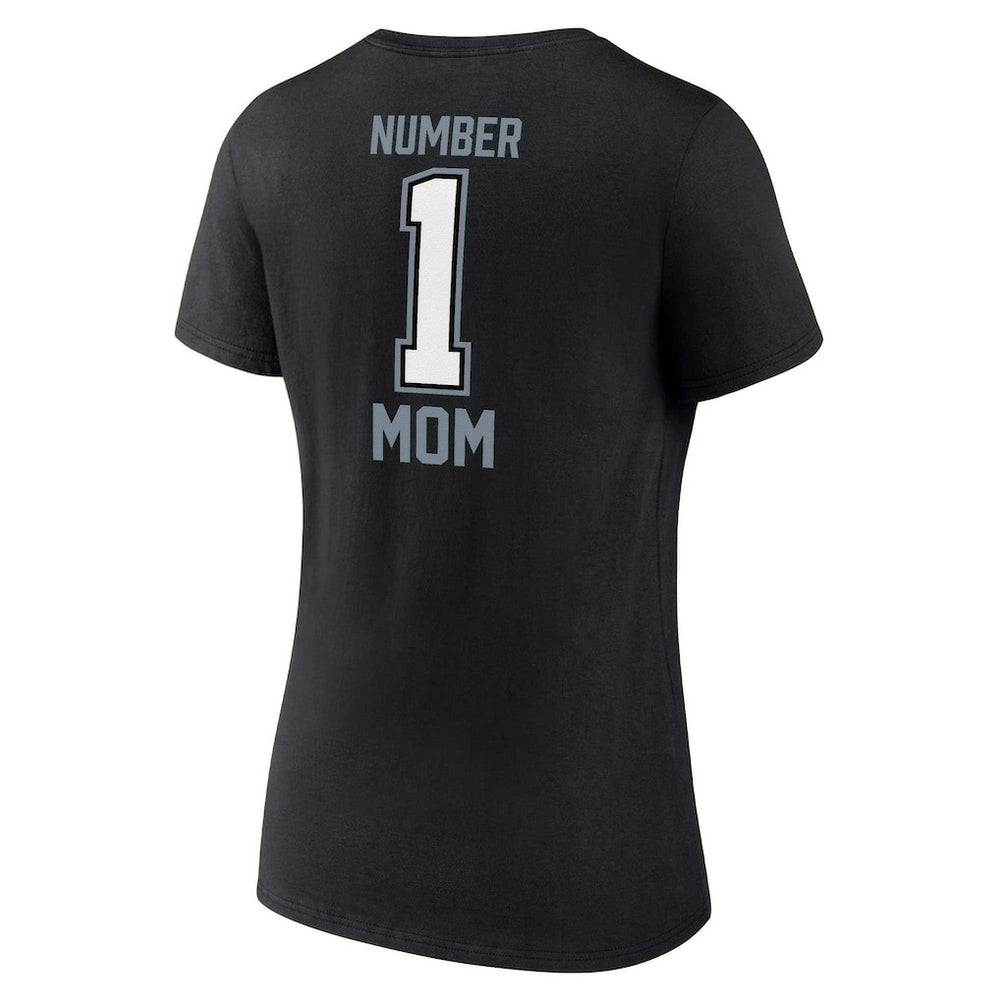Las Vegas Raiders Women's Plus Size Mother's Day #1 Mom V-Neck T-Shirt - Black T-shirts