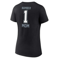 Las Vegas Raiders Women's Plus Size Mother's Day #1 Mom V-Neck T-Shirt - Black T-shirts
