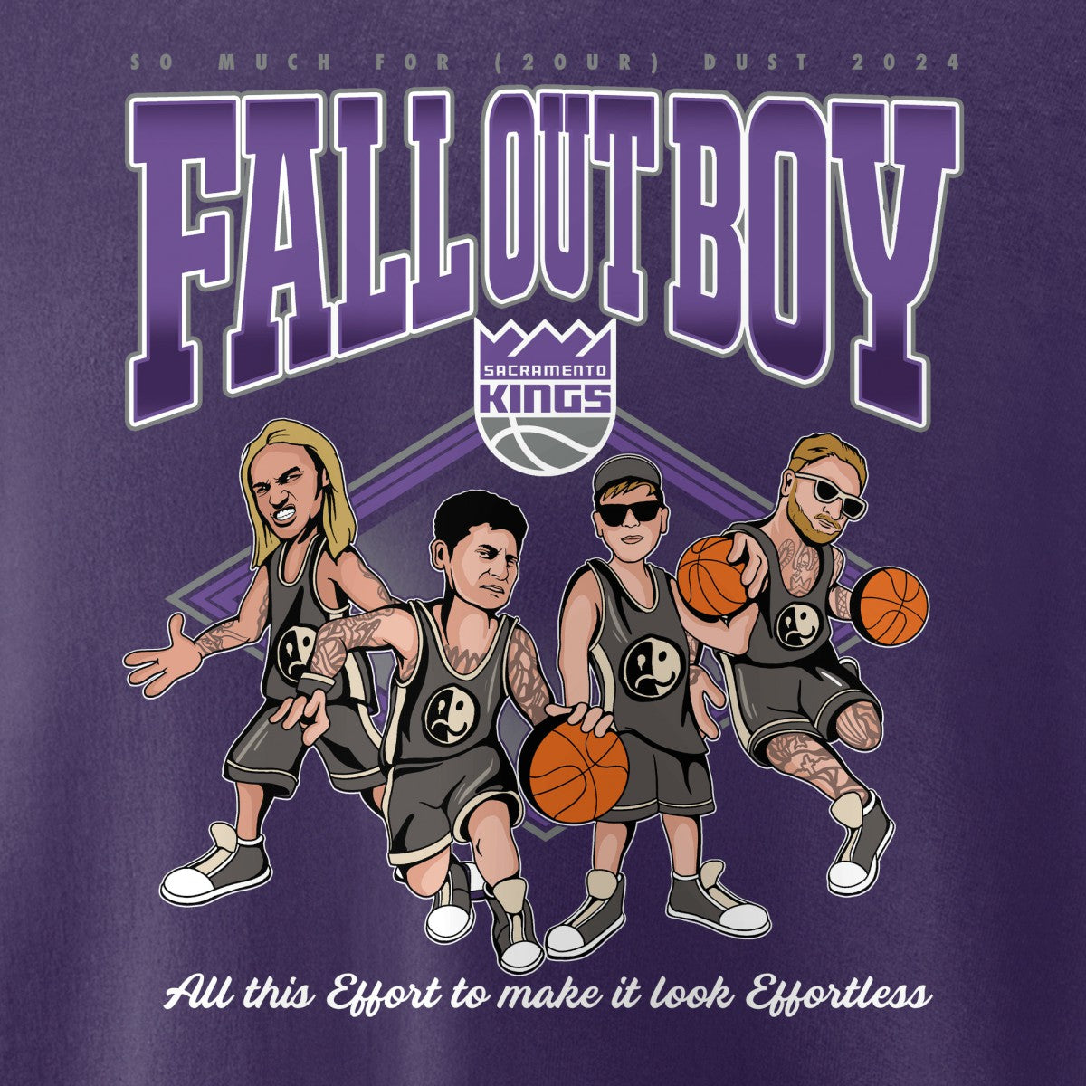 Fall Out Boy x Sacramento Kings Unisex So Much For (2our) Dust Pullover Sweatshirt Purple