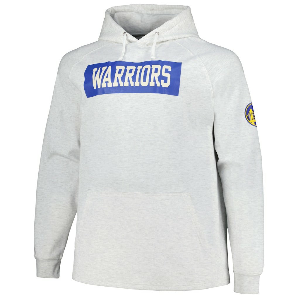 Golden State Warriors Big & Tall Raglan Tri-Blend Pullover Hoodie Ash - Fanatics