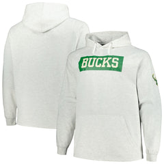 Milwaukee Bucks Big & Tall Raglan Tri-Blend Pullover Hoodie Ash - Fanatics