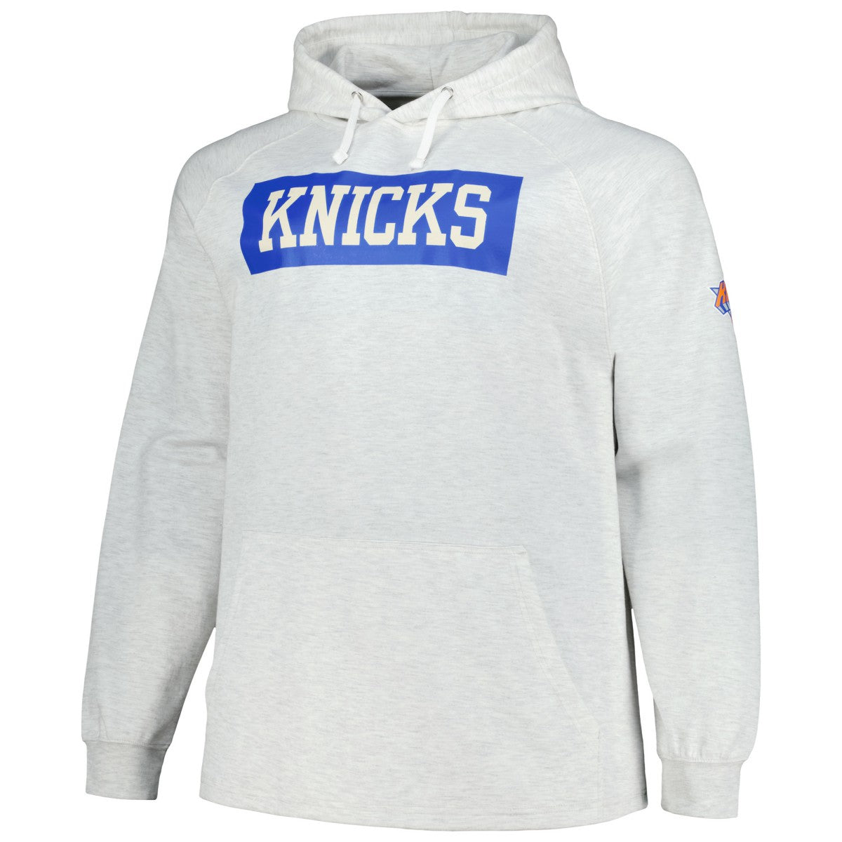 New York Knicks Big & Tall Raglan Tri-Blend Pullover Hoodie Ash - Fanatics