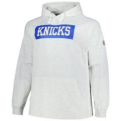 New York Knicks Big & Tall Raglan Tri-Blend Pullover Hoodie Ash - Fanatics