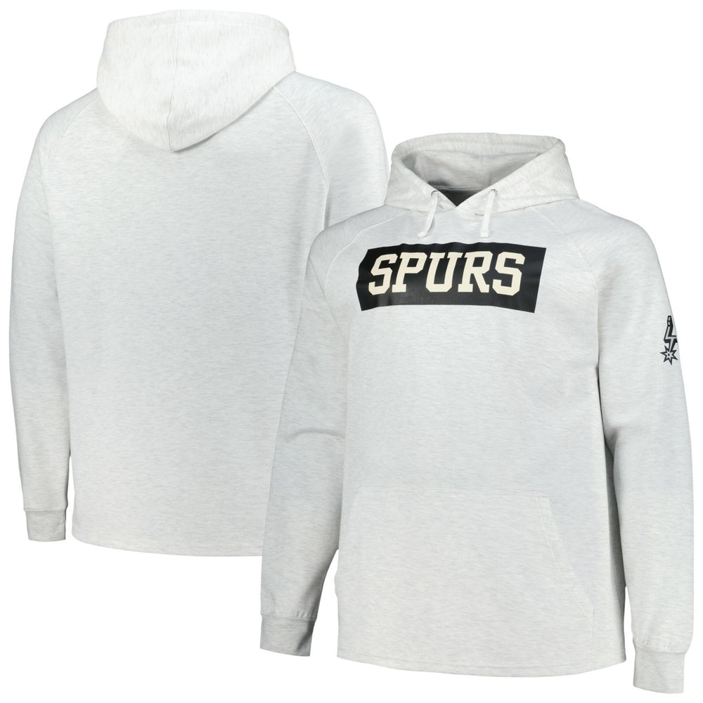 San Antonio Spurs Big & Tall Raglan Tri-Blend Pullover Hoodie Ash - Fanatics