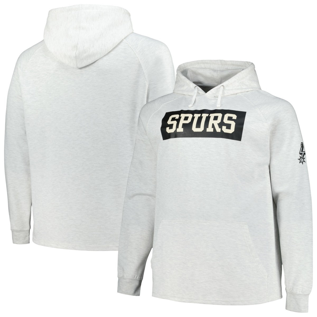 San Antonio Spurs Big & Tall Raglan Tri-Blend Pullover Hoodie Ash - Fanatics