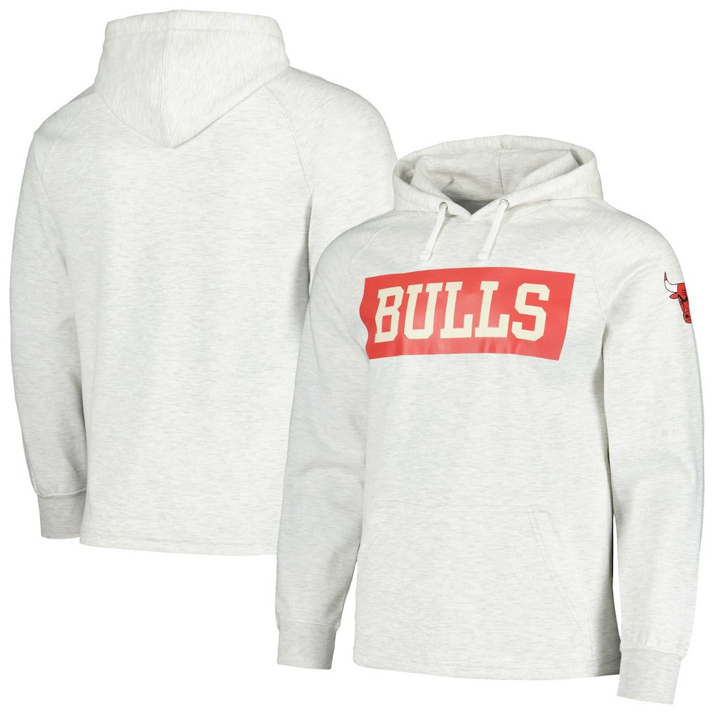 Chicago Bulls Softhand Raglan Tri-Blend Pullover Hoodie Ash - Fanatics