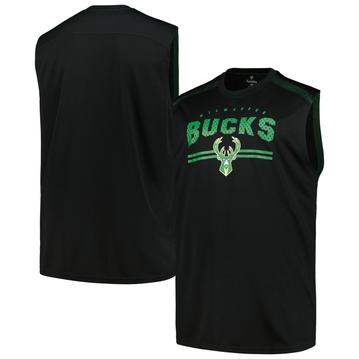 Milwaukee Bucks Big & Tall Birdseye Muscle Tank Top Black - Fanatics