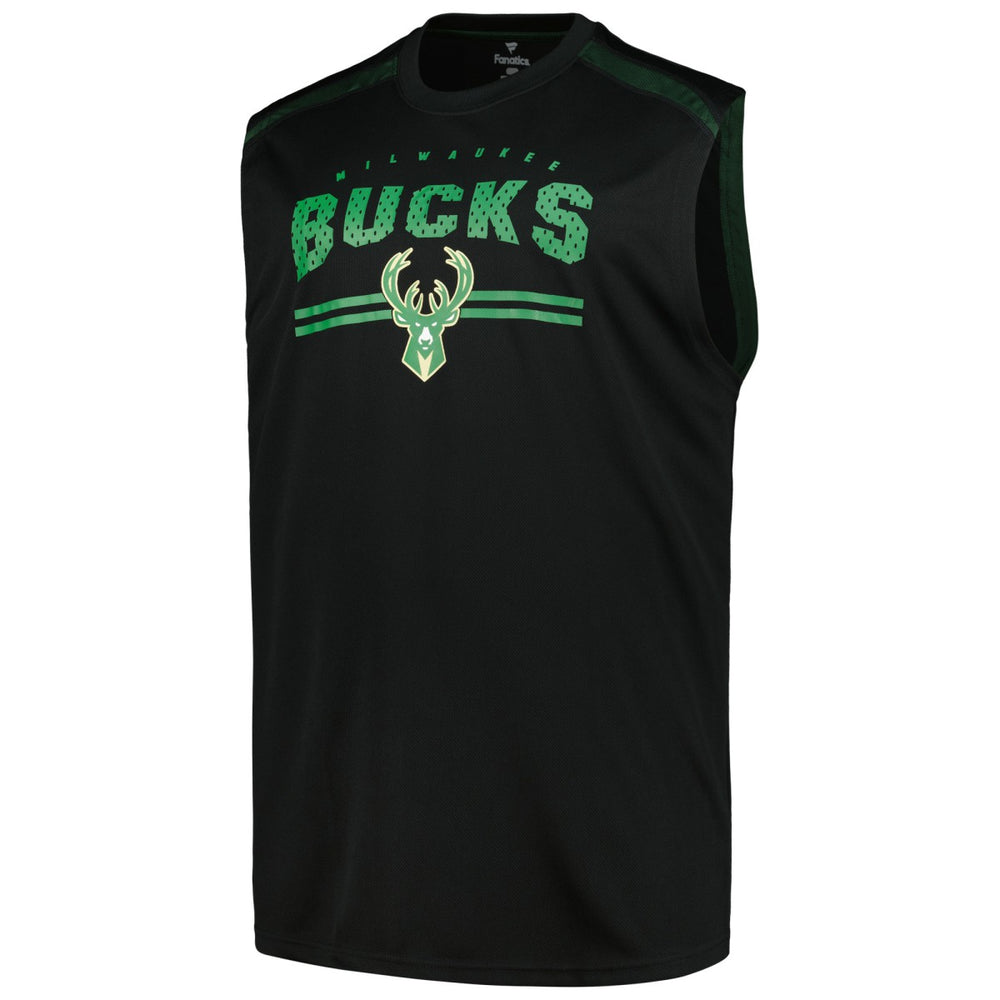 Milwaukee Bucks Big & Tall Birdseye Muscle Tank Top Black - Fanatics