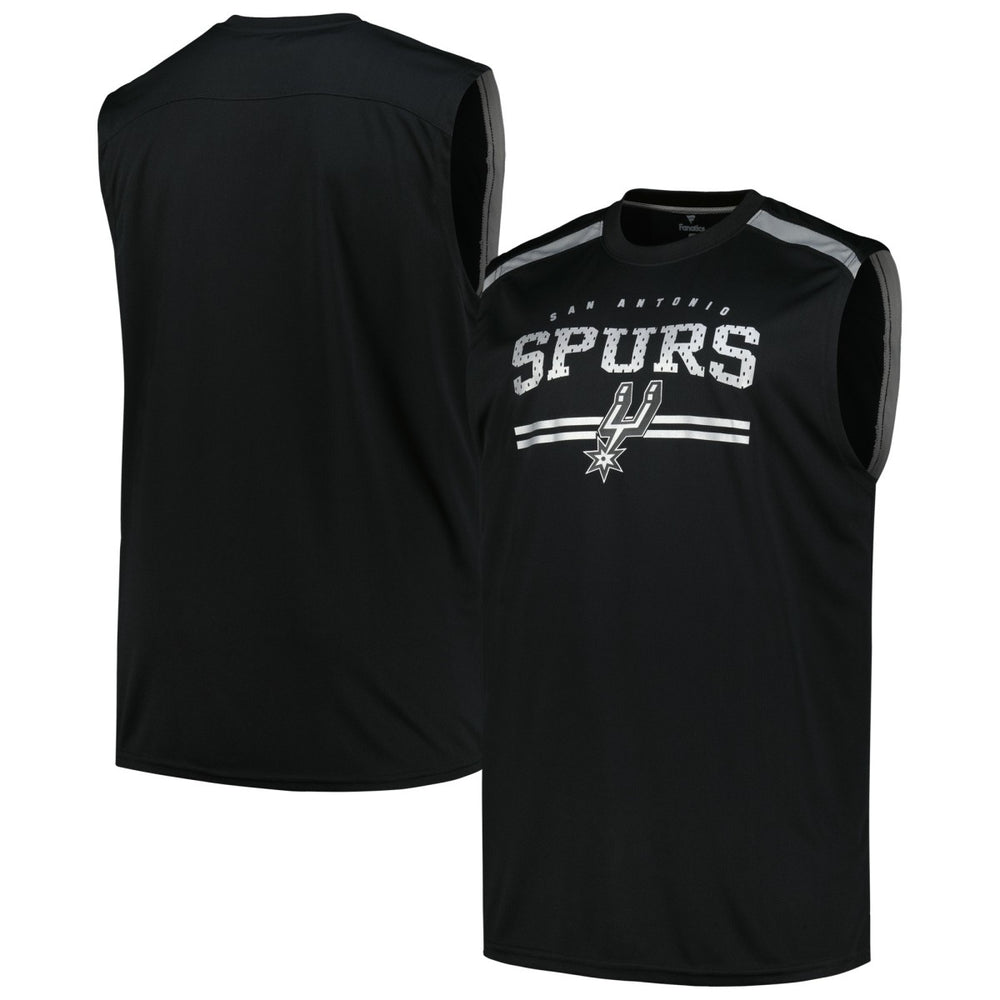 San Antonio Spurs Big & Tall Birdseye Muscle Tank Top Black - Fanatics