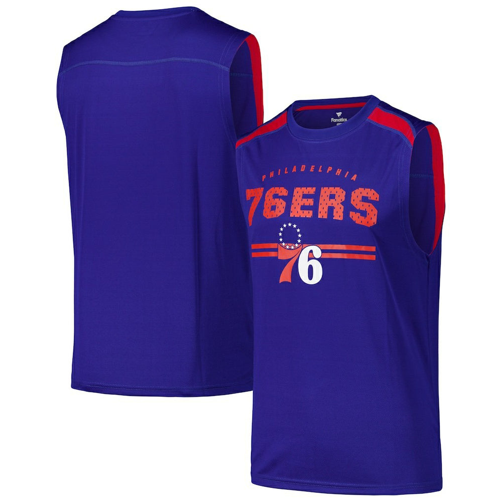 Philadelphia 76ers Birdseye Muscle Tank Top Royal - Fanatics