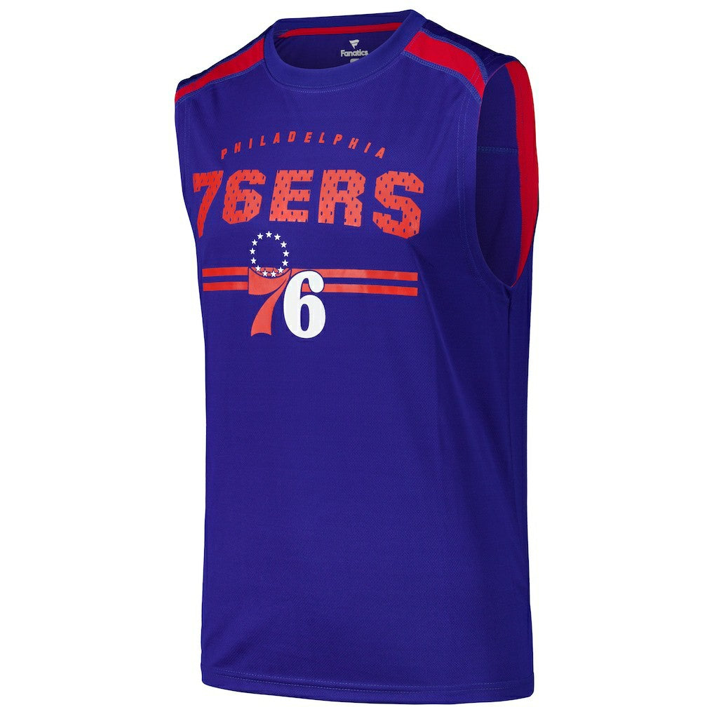 Philadelphia 76ers Birdseye Muscle Tank Top Royal - Fanatics