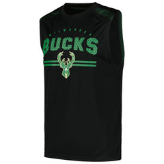 Milwaukee Bucks Birdseye Muscle Tank Top Black - Fanatics
