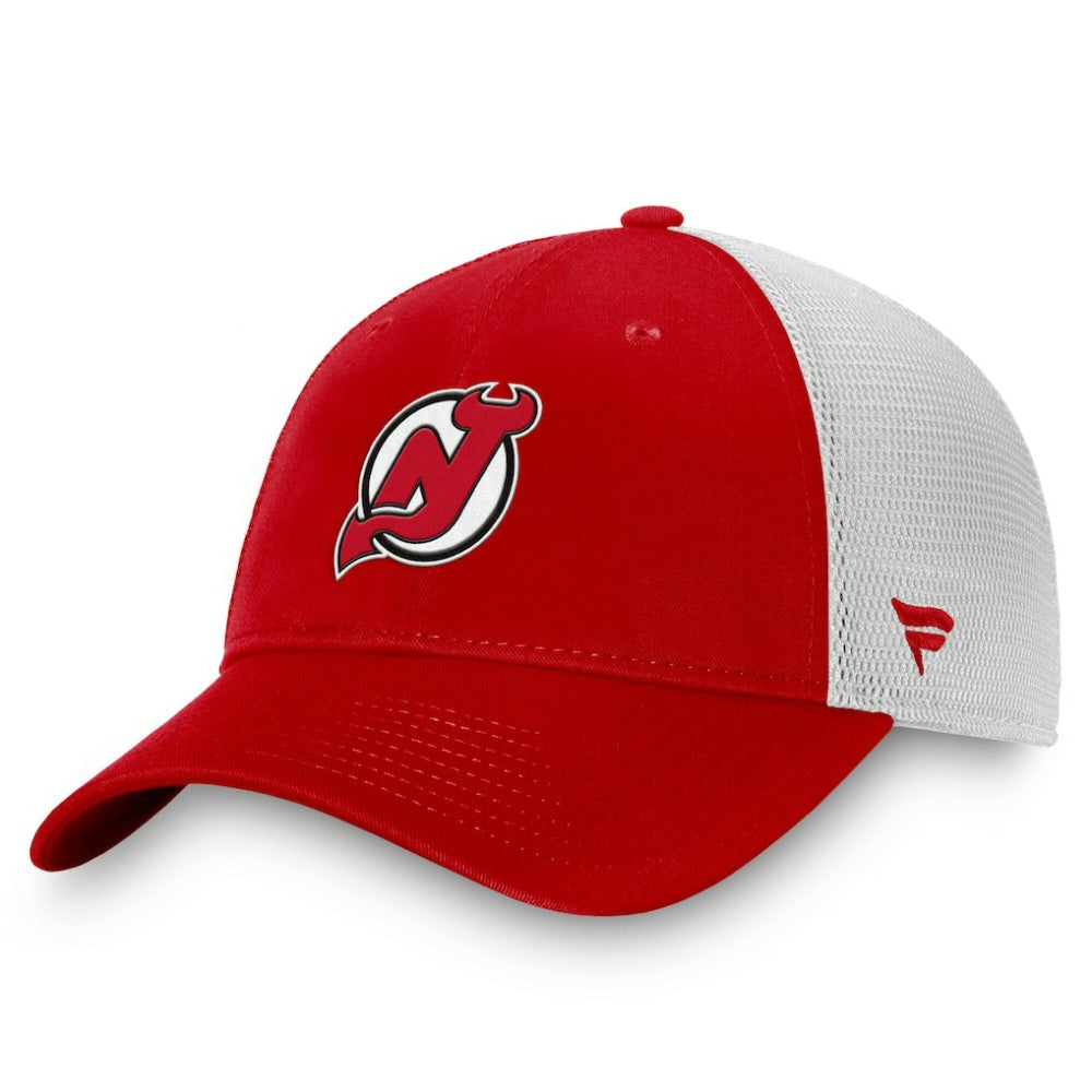 New Jersey Devils Fanatics Core Primary Logo Trucker Adjustable Hat - Red/White | US 201167341