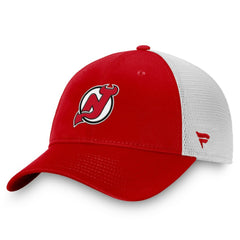 New Jersey Devils Fanatics Core Primary Logo Trucker Adjustable Hat - Red/White | US 201167341