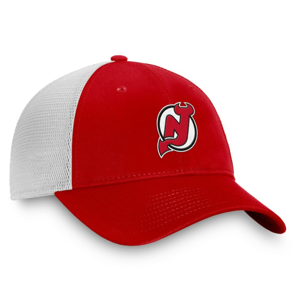 New Jersey Devils Fanatics Core Primary Logo Trucker Adjustable Hat - Red/White | US 201167341