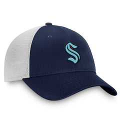 Seattle Kraken Fanatics Core Primary Logo Trucker Adjustable Hat - Deep Sea Blue/White | US 201167347