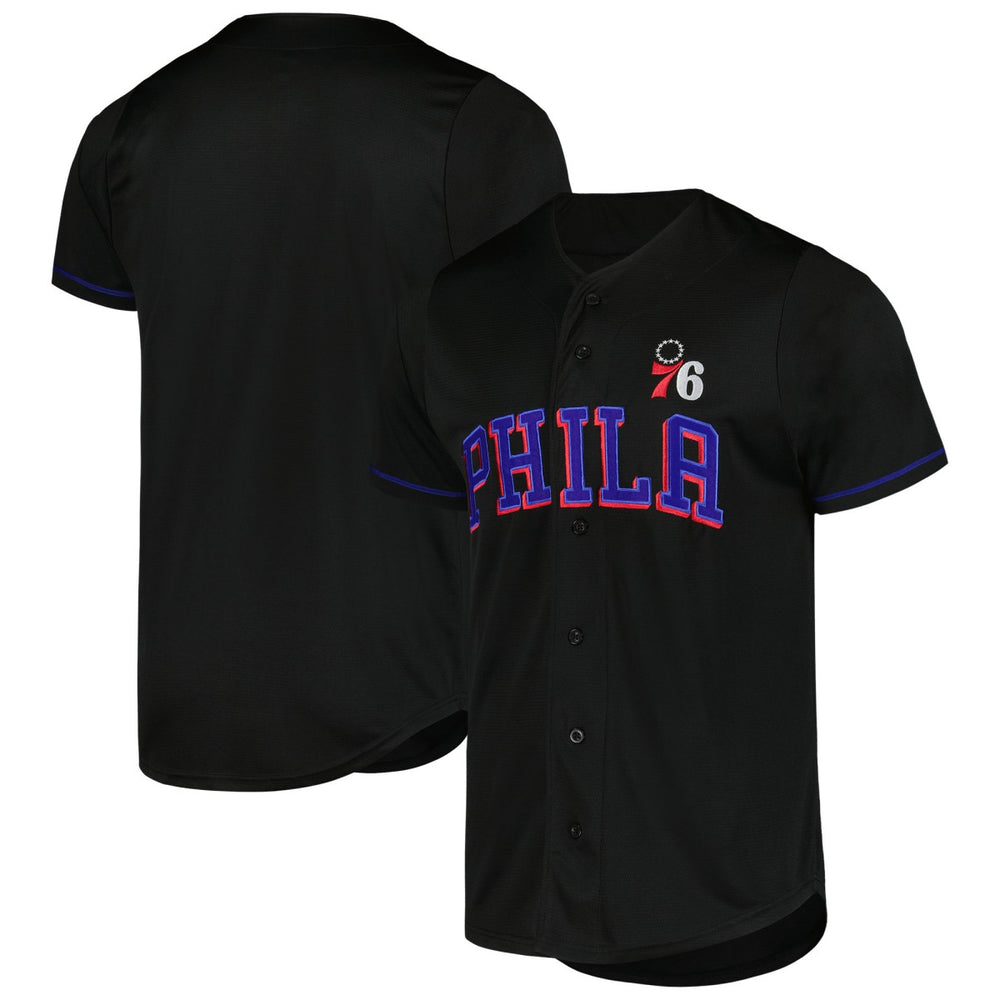 Philadelphia 76ers Pop Baseball Jersey Black - Fanatics