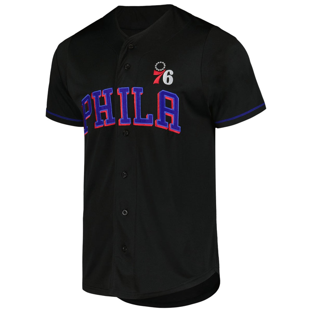 Philadelphia 76ers Pop Baseball Jersey Black - Fanatics