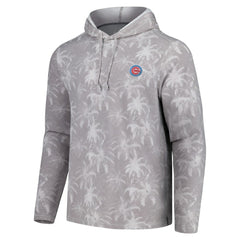 Chicago Cubs Tommy Bahama Palm Frenzy Hoodie Long Sleeve T-Shirt - Gray Hoodies