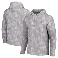 San Francisco Giants Tommy Bahama Palm Frenzy Hoodie Long Sleeve T-Shirt - Gray Hoodies