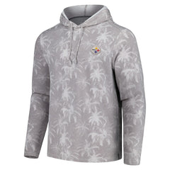 Pittsburgh Steelers Palm Frenzy Hoodie Long Sleeve T-Shirt - Gray Hoodies