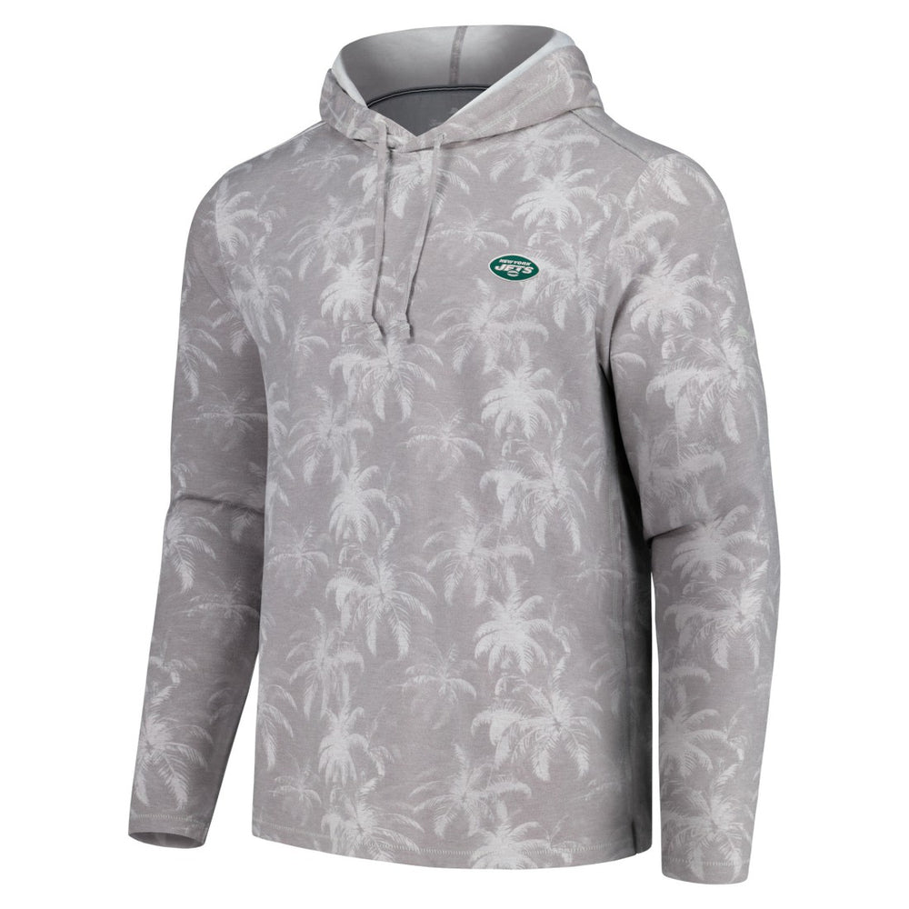 New York Jets Palm Frenzy Hoodie Long Sleeve T-Shirt - Gray Hoodies