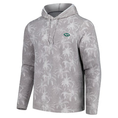 New York Jets Palm Frenzy Hoodie Long Sleeve T-Shirt - Gray Hoodies