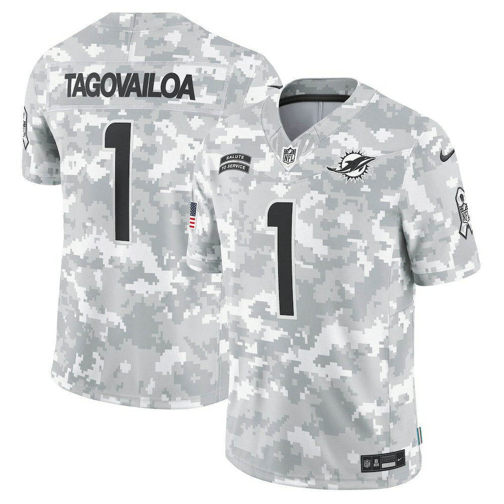 Tua Tagovailoa Miami Dolphins 2024 Salute to Service Limited Jersey - Arctic Camo Jerseys