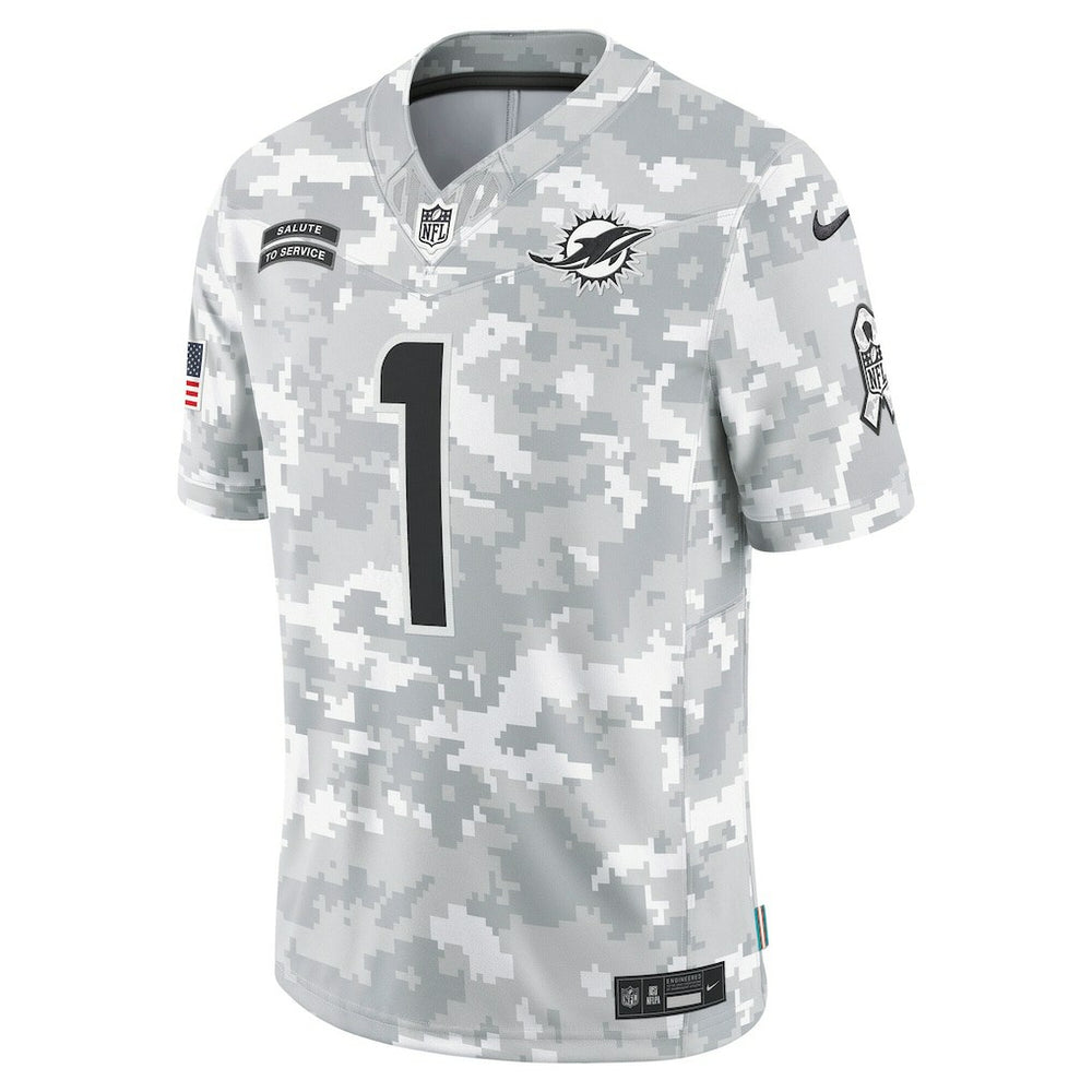 Tua Tagovailoa Miami Dolphins 2024 Salute to Service Limited Jersey - Arctic Camo Jerseys