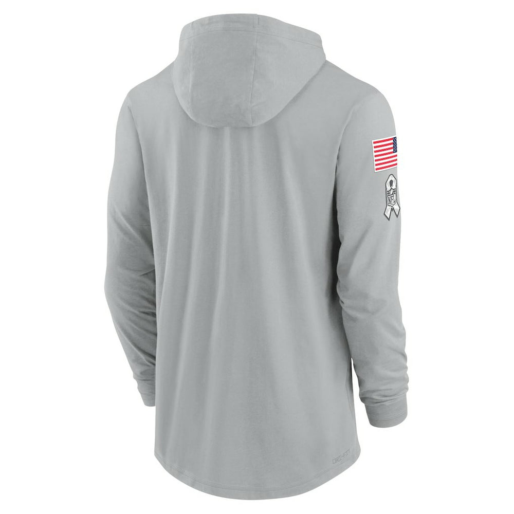 New Orleans Saints 2024 Salute to Service Lightweight Dri-FIT Long Sleeve Hoodie T-Shirt - Gray Hoodies