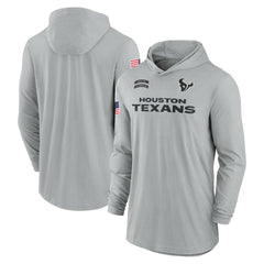 Houston Texans 2024 Salute to Service Lightweight Dri-FIT Long Sleeve Hoodie T-Shirt - Gray Hoodies
