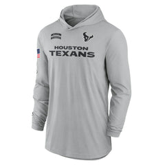 Houston Texans 2024 Salute to Service Lightweight Dri-FIT Long Sleeve Hoodie T-Shirt - Gray Hoodies