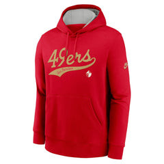 San Francisco 49ers Rewind Club Logo Pullover Hoodie - Scarlet Hoodies