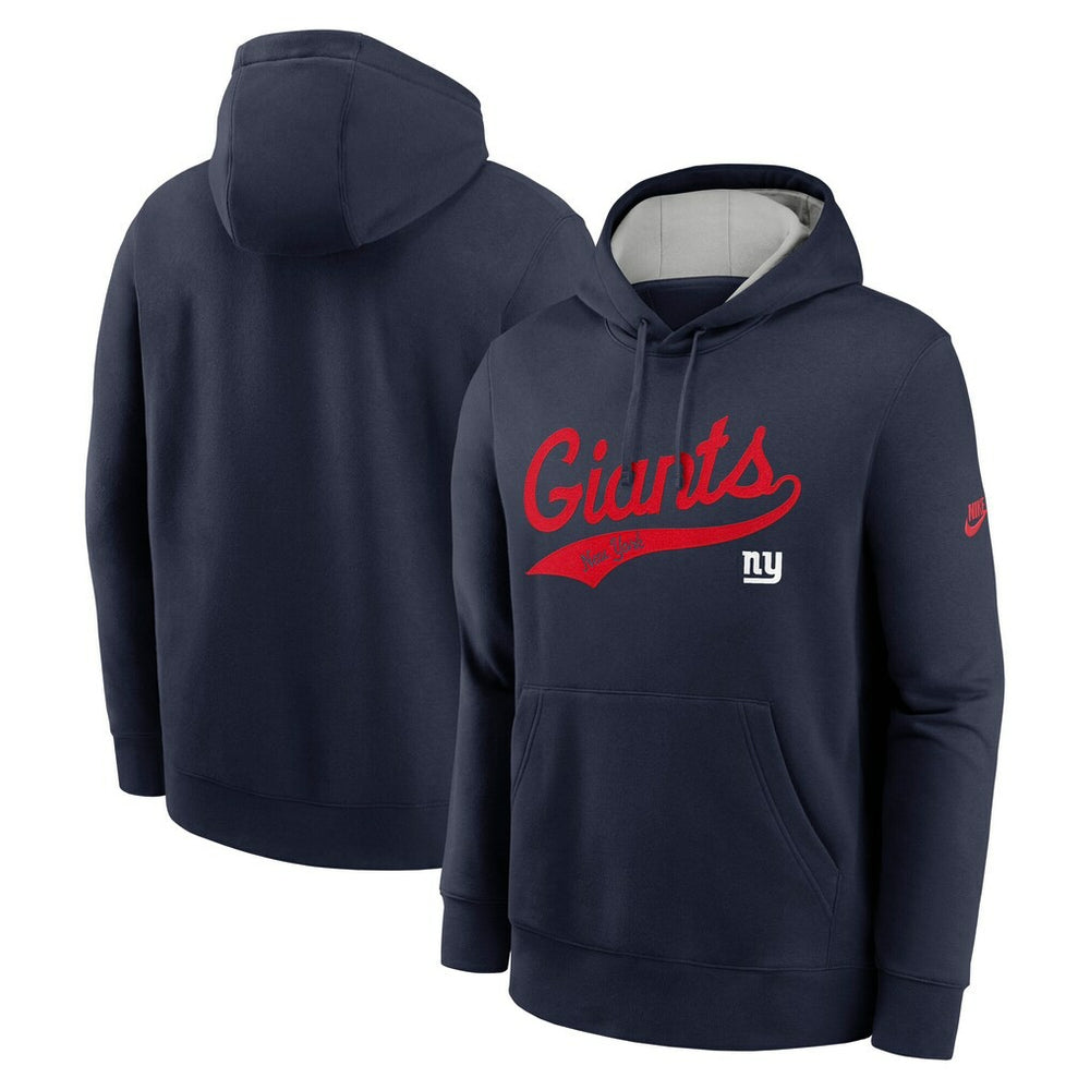 New York Giants Rewind Club Logo Pullover Hoodie - Navy Hoodies