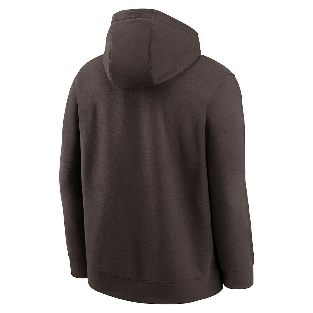 Cleveland Browns Rewind Club Logo Pullover Hoodie - Brown Hoodies