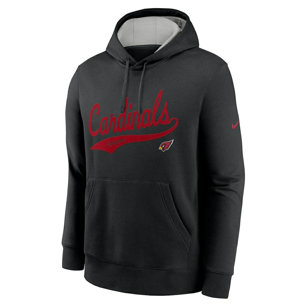 Arizona Cardinals Rewind Club Logo Pullover Hoodie - Black Hoodies