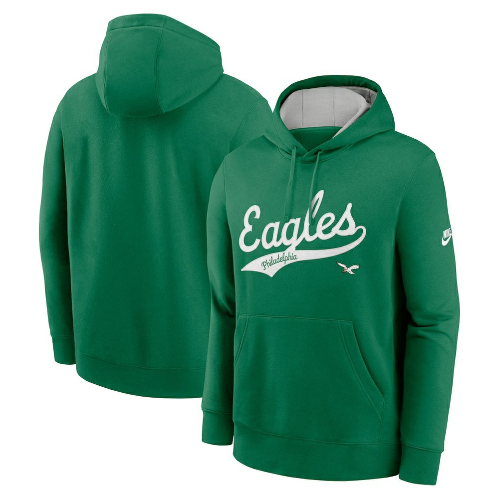Philadelphia Eagles Rewind Club Logo Pullover Hoodie - Kelly Green Hoodies